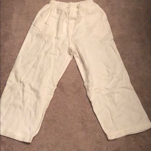 COPY - Off White 65% Linen Elastic waist pants M